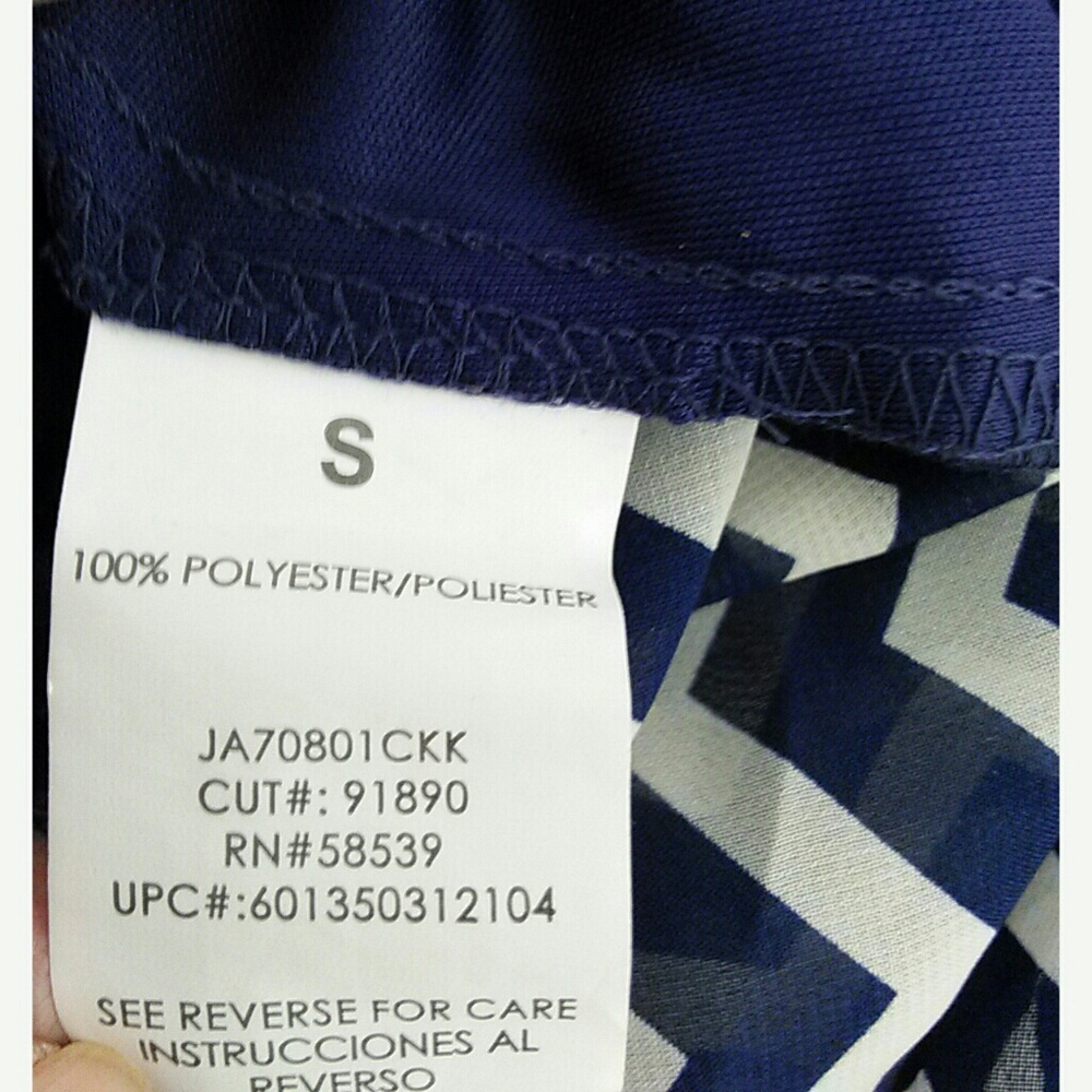 Blue White Chevron Dress Sz Small - Picture 5 of 6